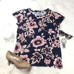 Loft Floral Vintage Soft Short Sleeve Ann Taylor